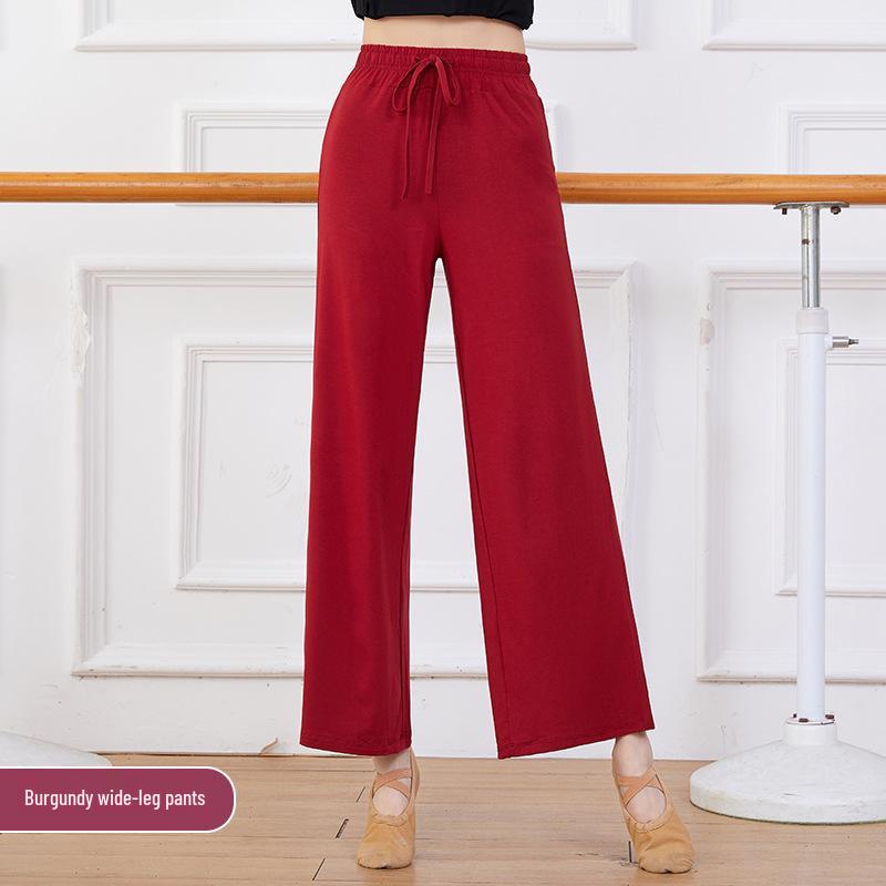 Damen Übergröße Modern Dance Modal Weitbein-Hose für Frühling/Sommer - Locker, Klassischer Chinesischer Stil Übungskleidung
