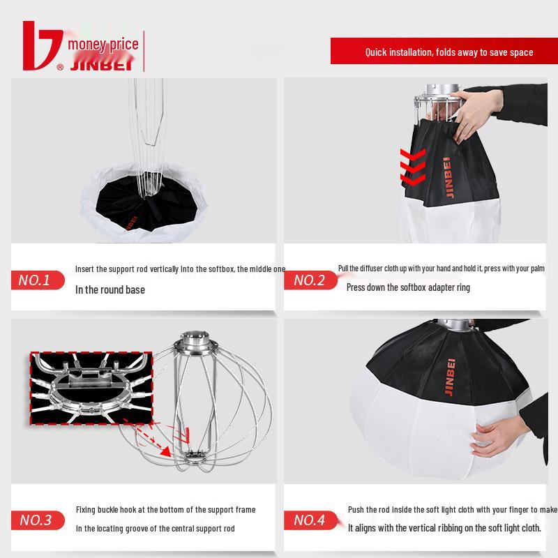 8K Gold 56CM/65CM/85CM Spherical Softbox: Portable Photography Light Ball Cover