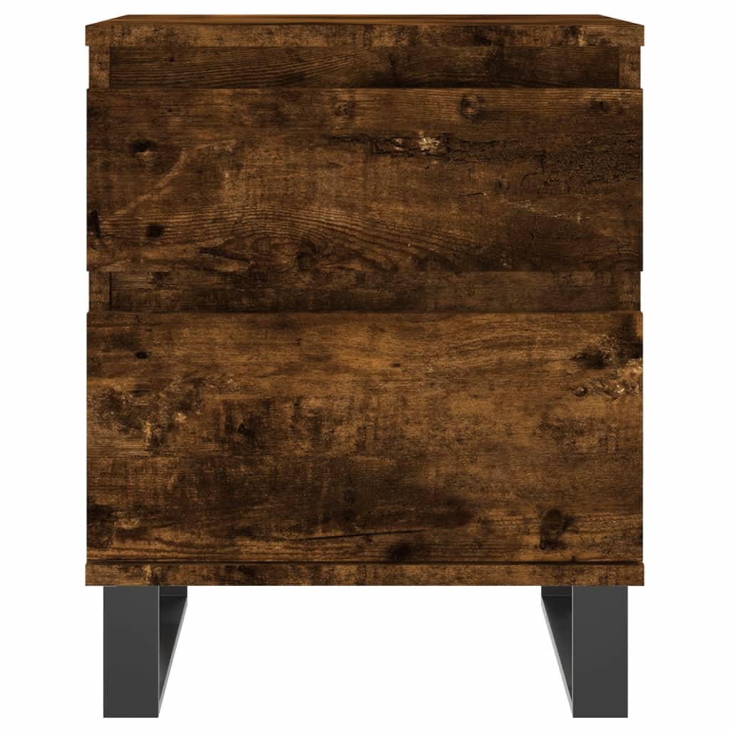 Nightstands (2 Pcs) Smoked Oak Finish 40 X 35 X 50 Cm Engineered Wood