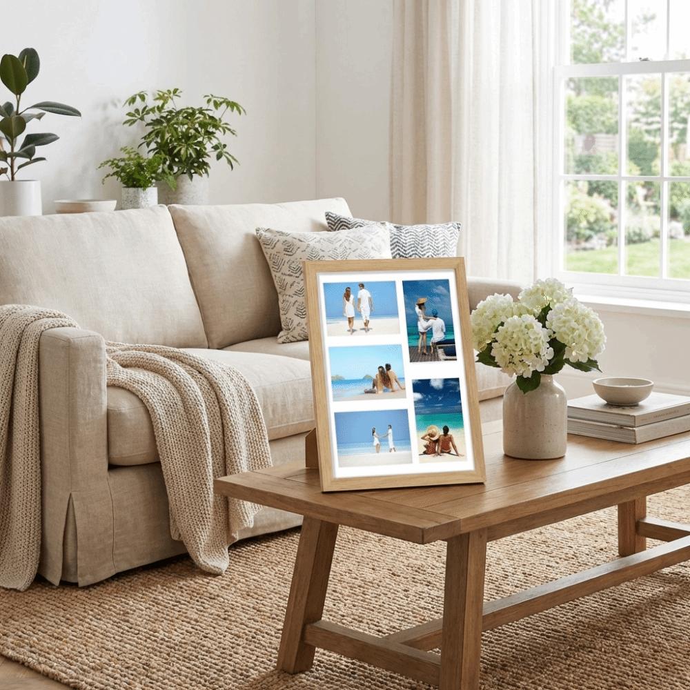 Rectangle 5-Grid Photo Frame Handmade Collage Frame Decorative Frame  Multi-Photo Display