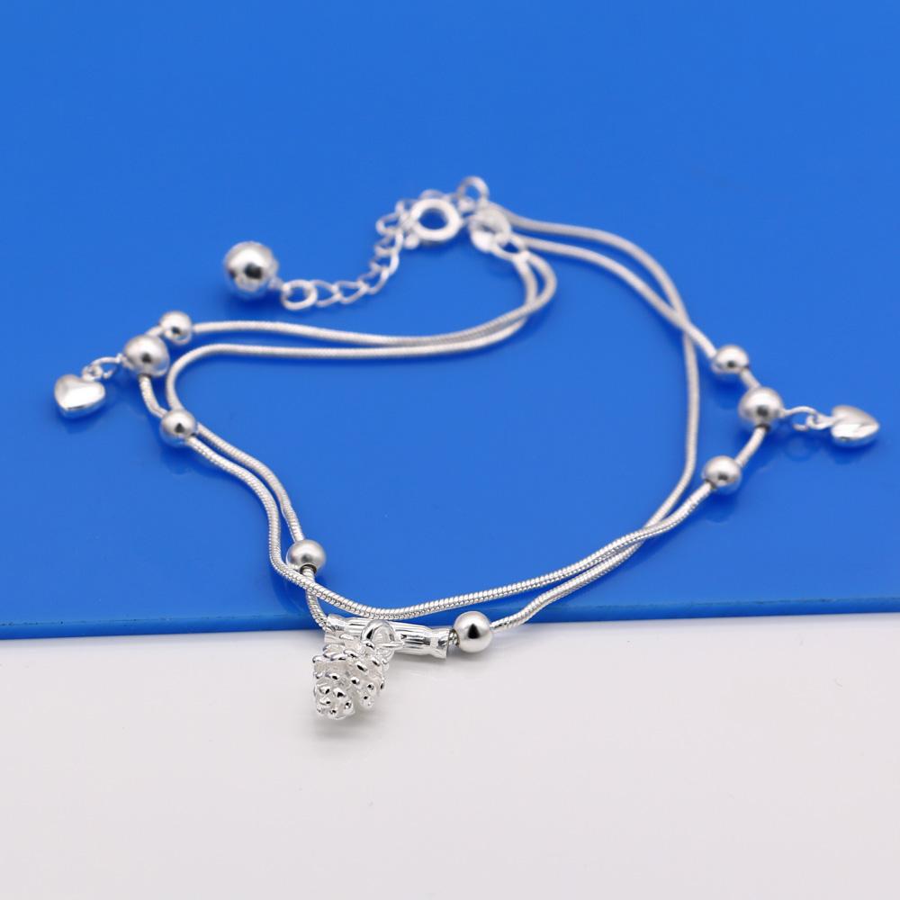 Søte sølv smykker 100 % 925 Sterling Sølv Anklet ananas anheng Design Solid Sølv Anklet Girl Charm Bursdagsgave