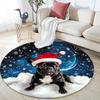 French Bulldog Round Area Rug,Carpet Rug for Living Room Bedroom Sofa Playroom Decor,Non-slip Floor Mat