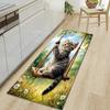 1Pcs Cute Cat Pattern Floor Mat Modern Kitchen Polyester Rug Non-Slip Colorful Indoor Carpet, For Home Bathroom Bedroom Living Room Decor