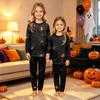 Family Matching Halloween Printed Loungewear Set Long Sleeve Top and Pants for Parents and Kids