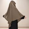 Ice Silk Double-layered Prayer Khimar Hijab Breathable Islamic Dubai Style Long Instant Headscarf Festival And Praying Hijab