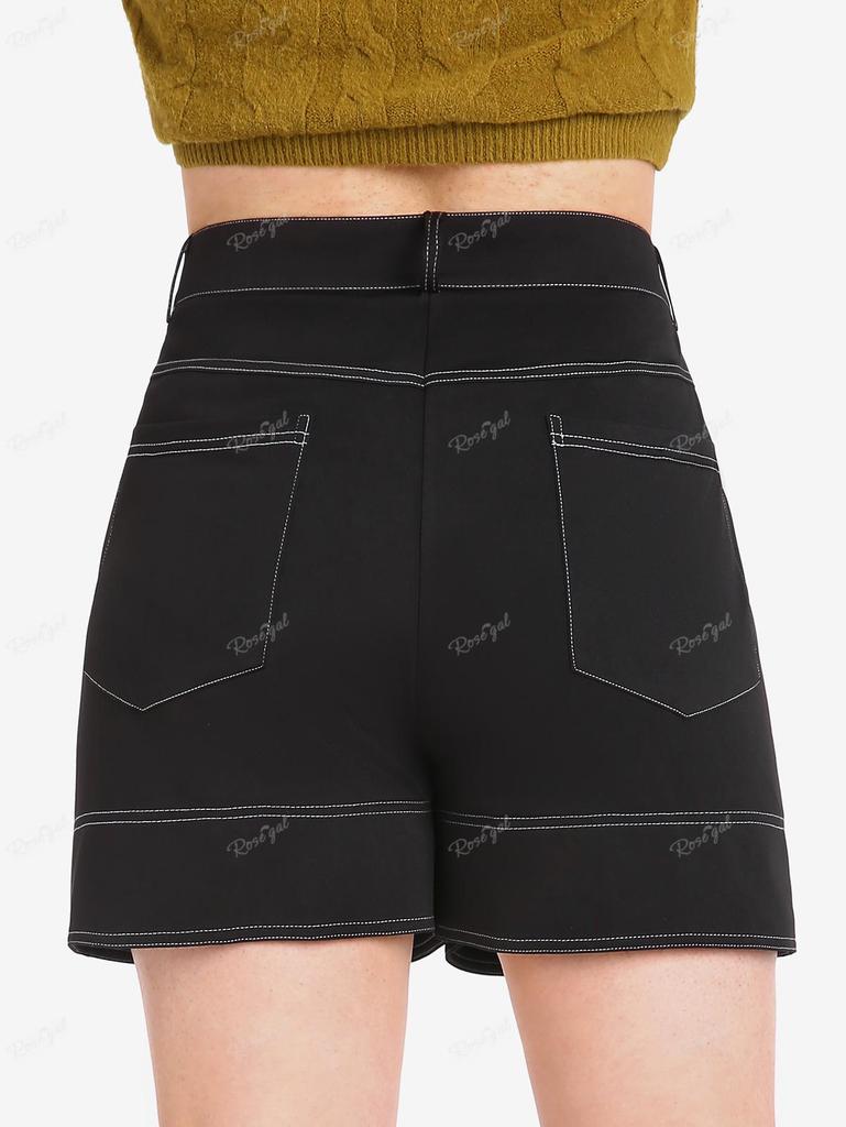 Rosegal Nadměrná velikost Vysoký pas Prošívané Široké kraťasy