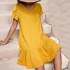 2026 V-Neck Solid Color Loose Casual Short-Sleeved Dress
