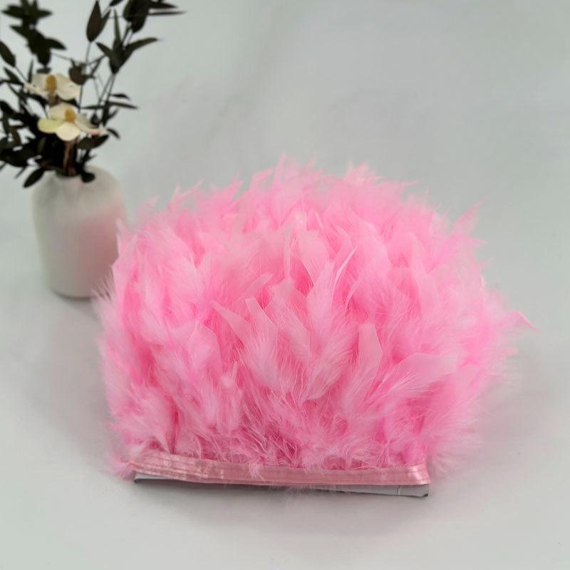10-15cm Coffee Turkey Feather Trim Feathers Fringe Ribbon DIY Sewing Clothing Handwork Wedding Dress Crafts Party Decorations