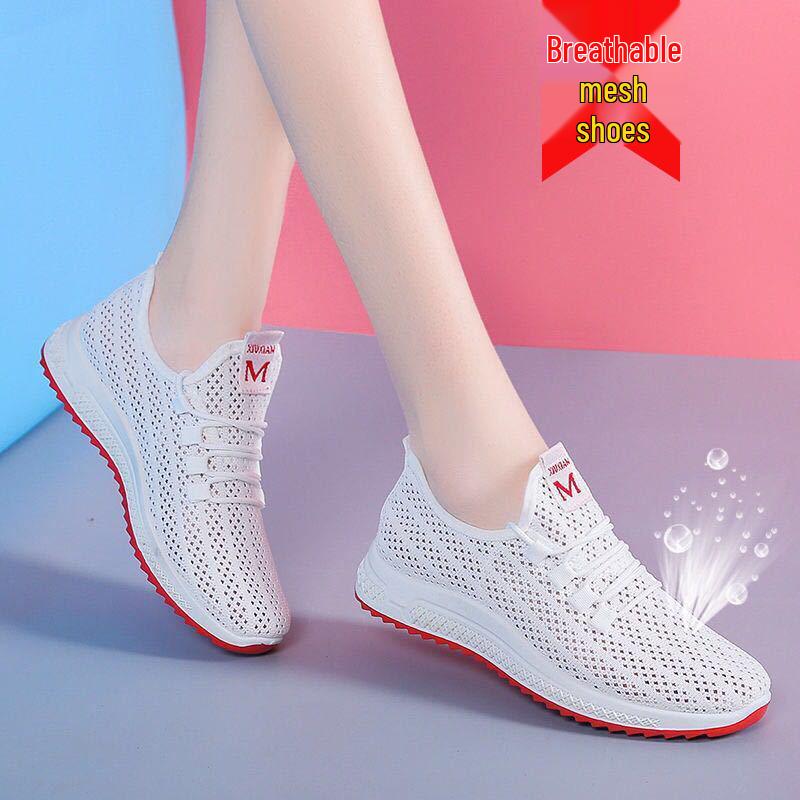 Spring 2024 Women's White Canvas Walking Sneakers