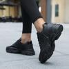 Spring and Autumn Platform Shoes Black Dad Shoes Casual Sports Shoes Lightweight Non-slip Waterproof Shoes