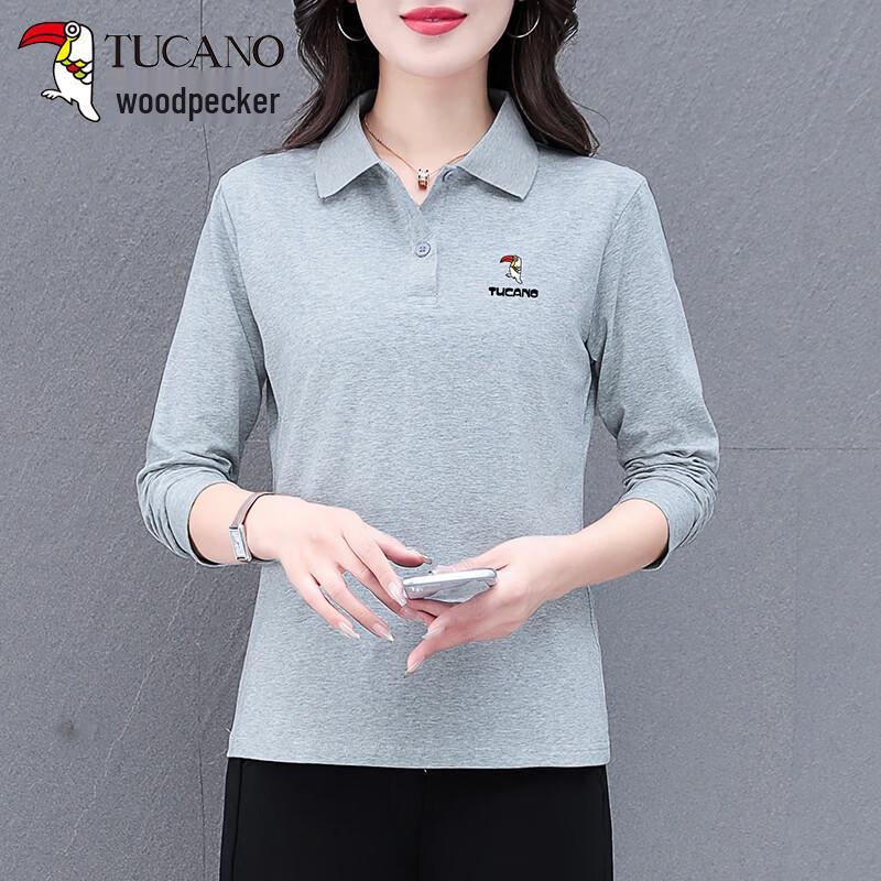 Woodpecker Women's Cotton Blend Long Sleeve Polo T-Shirt
