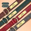 Laser-Engraved Leather Dog Collar with ID Tag for Small & Medium Dogs - Anti-Lost Pet Neck Band