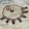African amethyst rough necklace electroformed copper adjustable chain necklace honey bee necklace gemstone handmade jewelry gifts for women