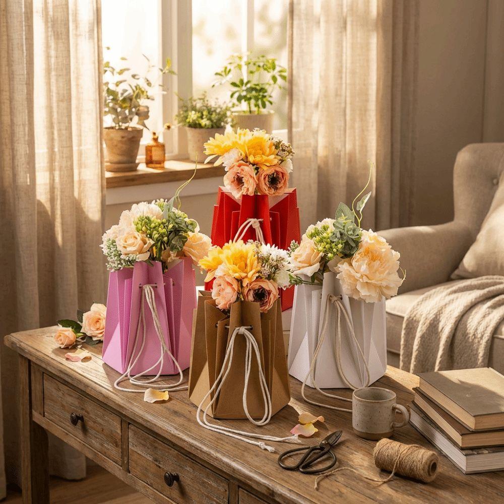 10Pcs Romantic Flower Packaging Box Hand-folded Floral Wrapping Box Floral Arrangements