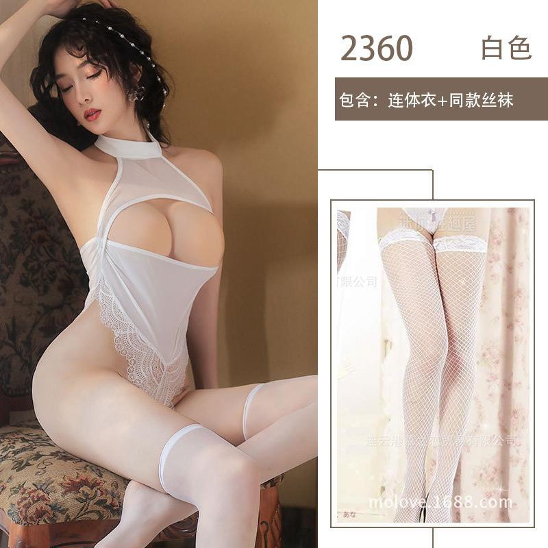 Sexy one-piece lace bare-chested lingerie uniform temptation free flirting passion clothes