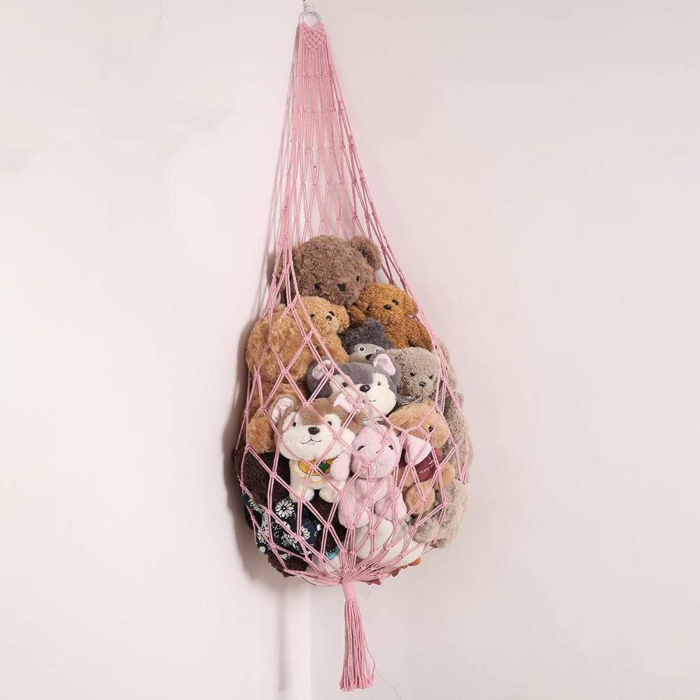 Wall Mounted Plush Toy Hammock INS Stuffed Doll Storage Holder Soft Hanging Net Organizer  Playroom