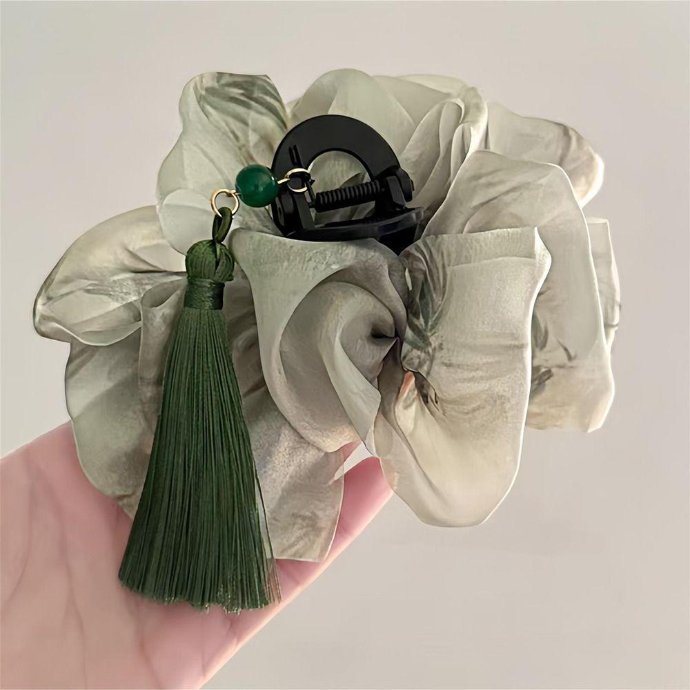 Tassel Cloud Mesh Hair Claw Clip New Chinese Style Ponytail Claw Clip Hair Accessory  for Women