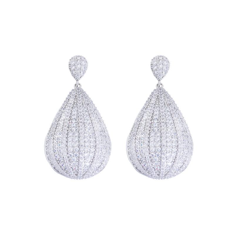 Designer High Sense Übergewichtiges Komplettset Voll Zirkon Kleideraccessoires Luxus Ohrringe Persönlichkeit Voll Diamant Ohrringe