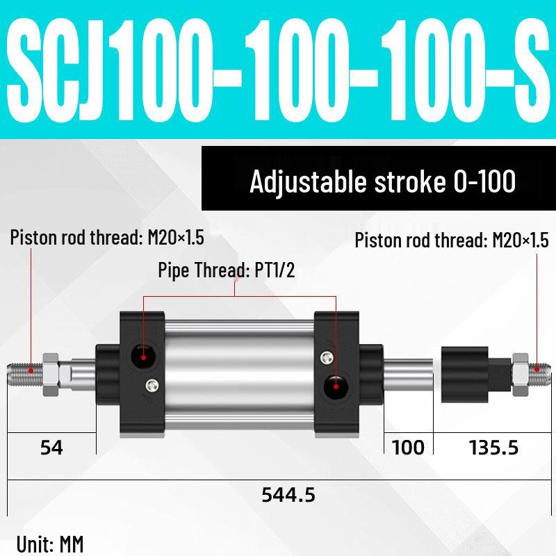 SCJ Adjustable Stroke High Thrust Pneumatic Cylinder SCJ32-160