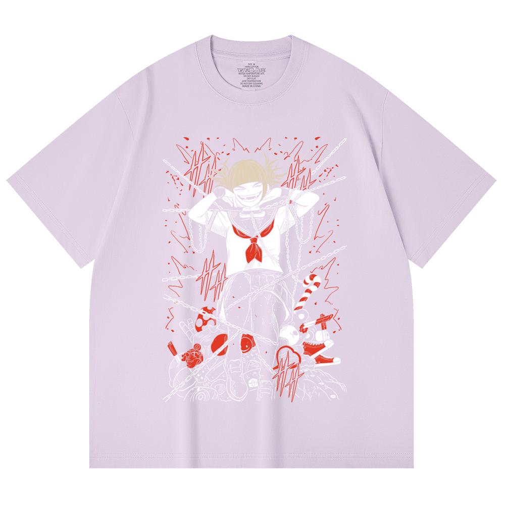 230 Gsm 100% Cotton My Hero Academia V8 Toga Print Unisex Heavy Cotton T Shirt