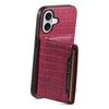 For iPhone 17 Case Card Holder Kickstand Crocodile Texture Leather Back Phone Cover