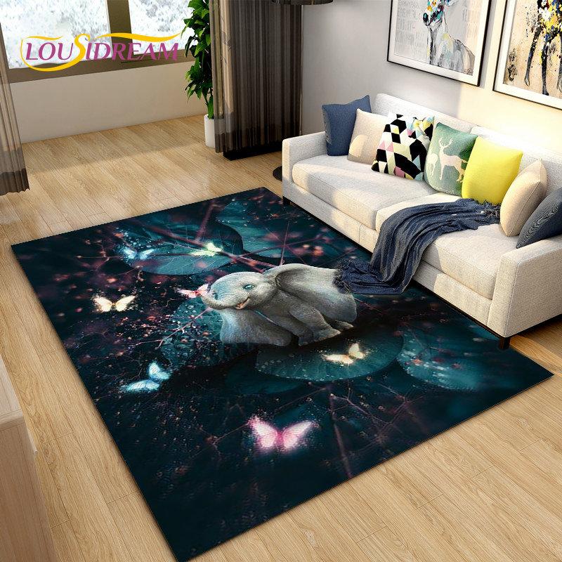 Elephant Ganesha Series  Area Rug Large,Carpet Rug for Living Room Bedroom Sofa Doormat Decoration,kids Play Non-slip Floor Mat