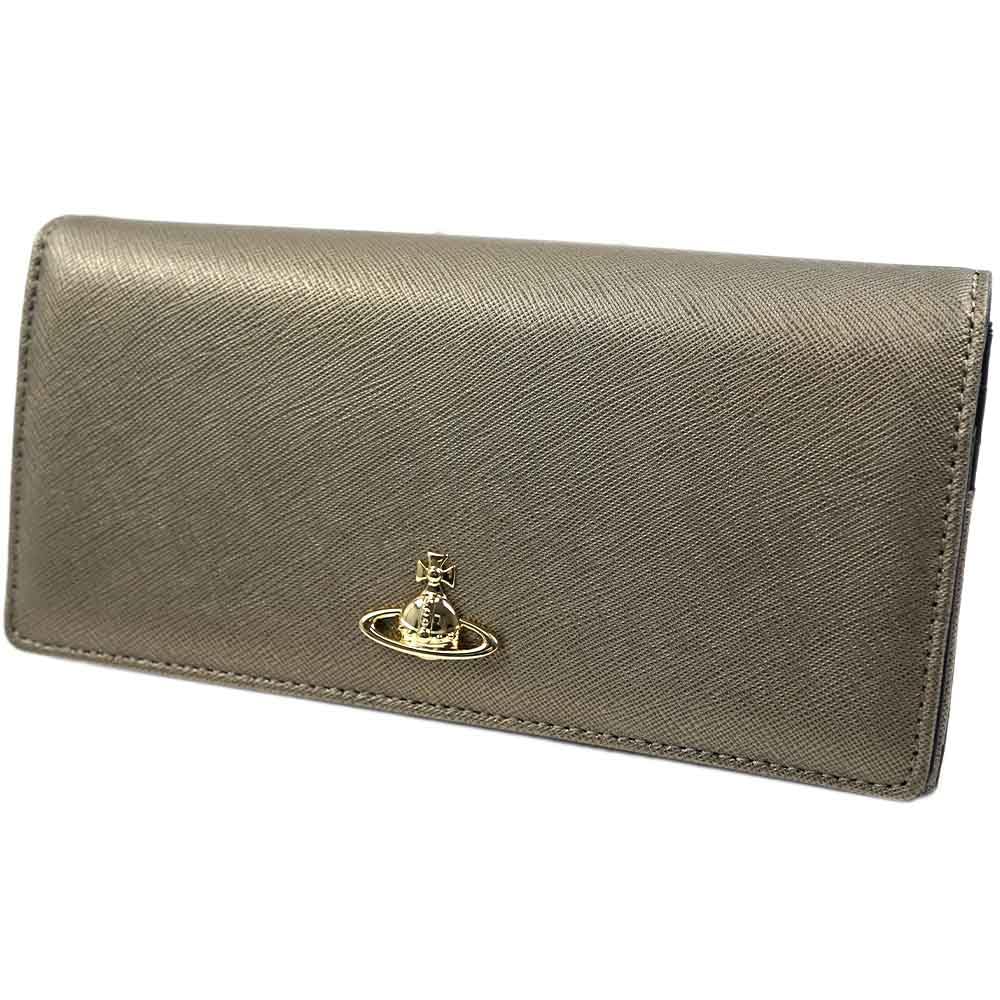 

Vivienne Westwood Classic Long Metallic Gray Wallet, Women s, (Gold), 51060025-L001N-P201 [Used]