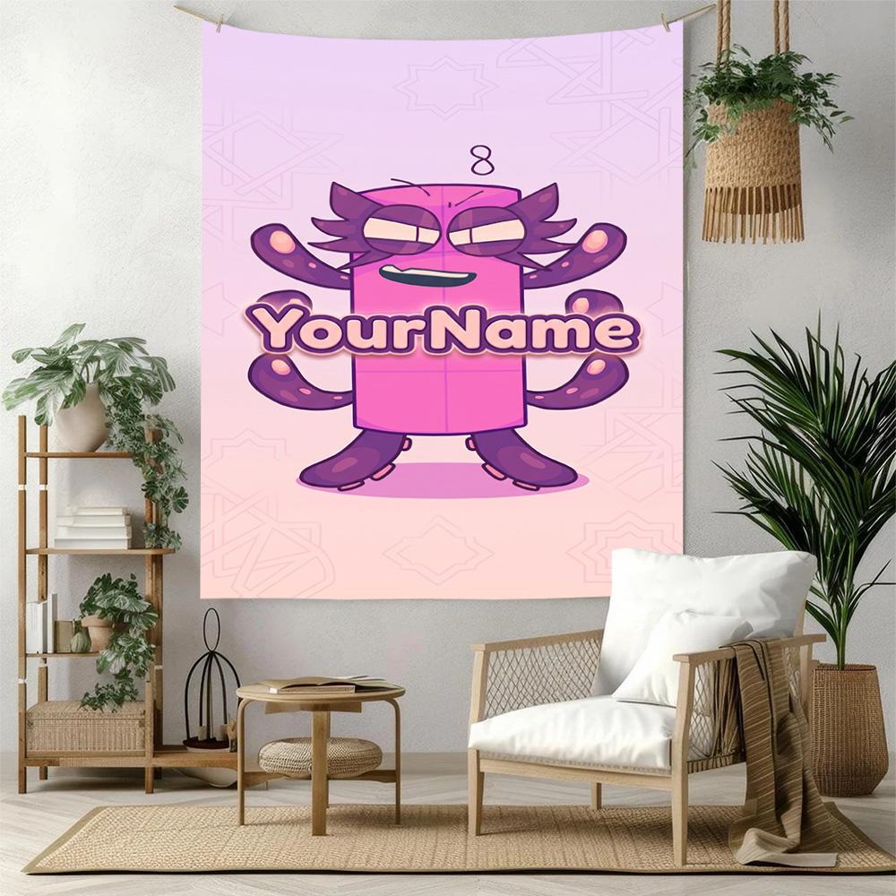 Numberblocks Custom Your Name Wall Decor Tapestry Art For Pet Memorial Birthdaywedding Party Backdrop Family Gift