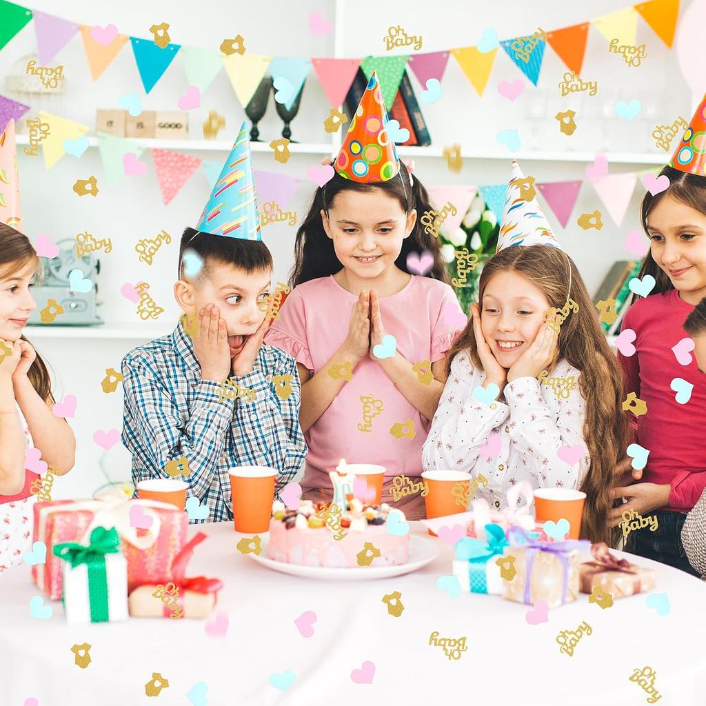 Baby Gender Reveal Decoration, 200 Pcs Glitter Confetti Baby Shower Party Babys Shower Confetti Pink Blue Babys Showers Table Decor Glitter Confettis