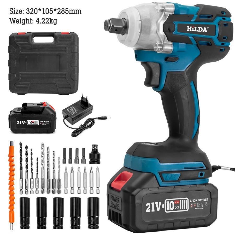 High-Power Brushless Electric Impact Wrench, Large Torque, Lithium Battery-Powered.