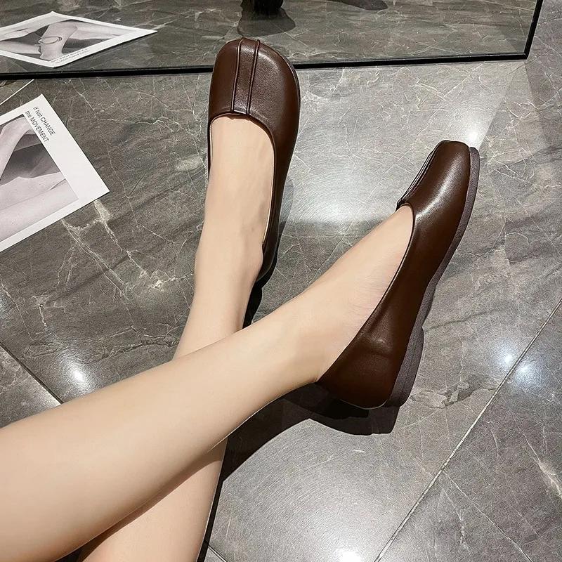 Flat Shoes Women Casual Slip-on Shallow Walking Shoes Ladies Flats Comfortable Loafers Woman Mom Footwear Zapatos De Mujer 2024