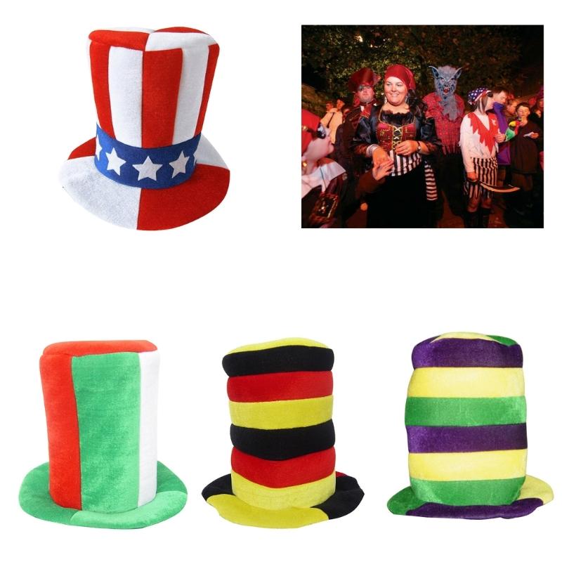 Julycostume Top Hat Pillbox Hat for Children Cocktail Tea Party Headwear Exquisite Flags Julycostume for Halloween