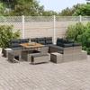 Ensemble de canapé de jardin 13 pièces avec coussins en poly rattan gris, Canapé de jardin 2 places avec rangement 3364788
