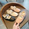 Korean Pearl Girls Single Shoes Princess Shoes Spring Fashion Pu Leather For Girls Bowtie Dance Shoes