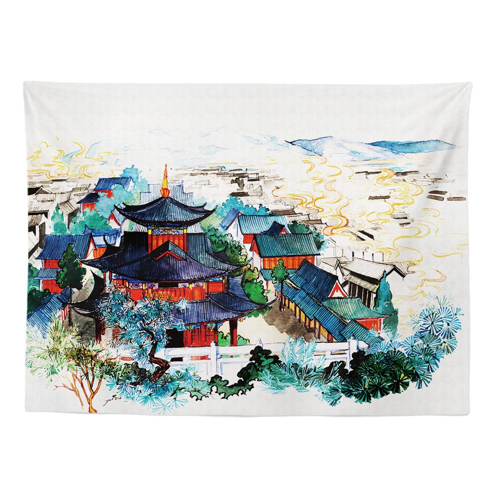 

Винтажная подвесная ткань в японском стиле, гобелен укиё-э, фоновая ткань для комнаты, настенный гобелен для спальни, декоративная ткань для гостиной 100*75CM