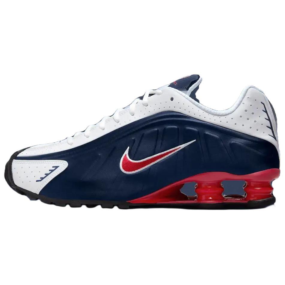 Nike Men s Shox R4 Midnight Navy White Metallic Silver Gym Red HQ1988-400 EU 42