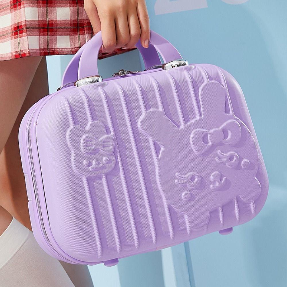 Mini Portable Suitcase Cartoon Small Makeup Box Waterproof Mini Luggage  Ladies