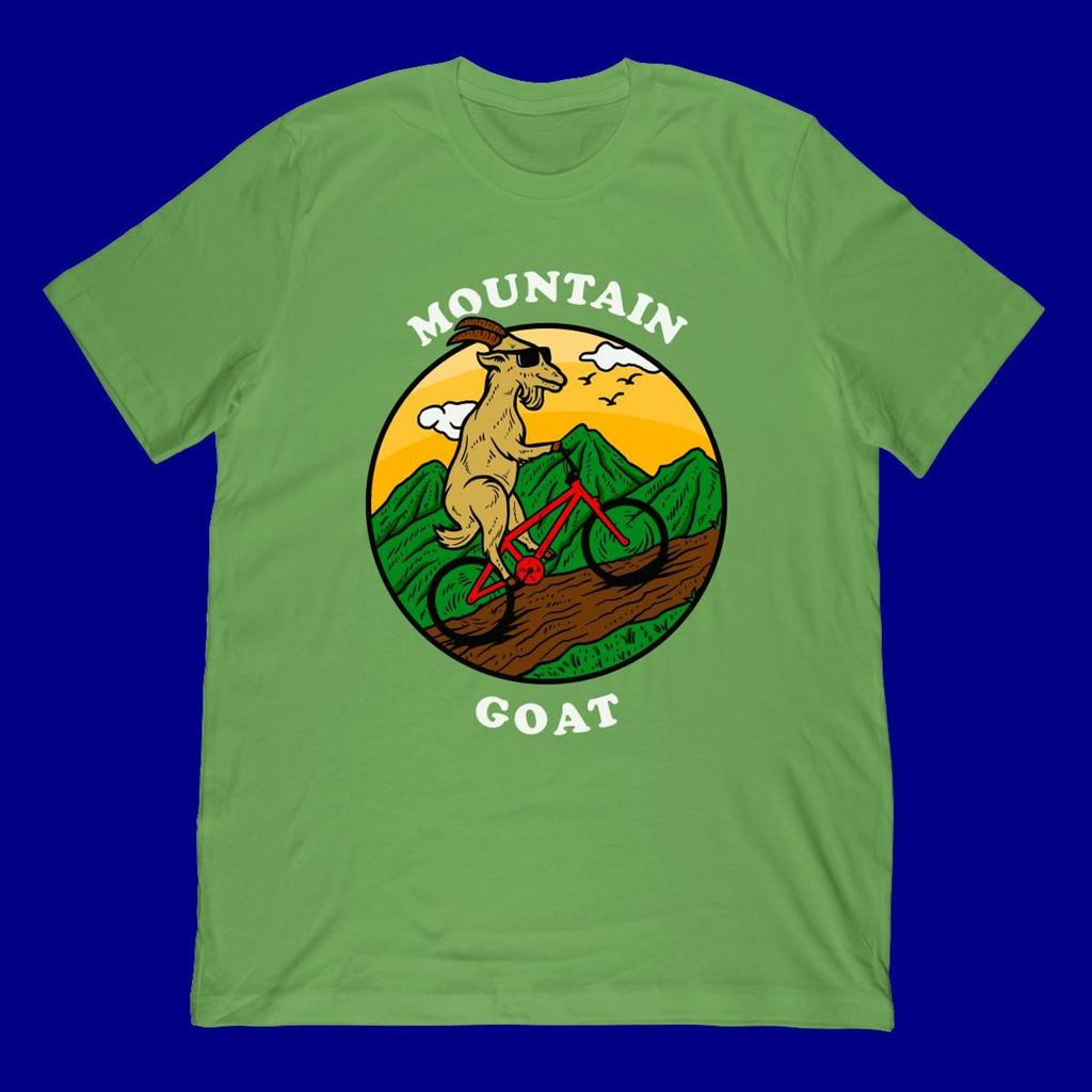 Mountain Goat Biking T-Shirt | Funny Mountain Bike Rider Apparel