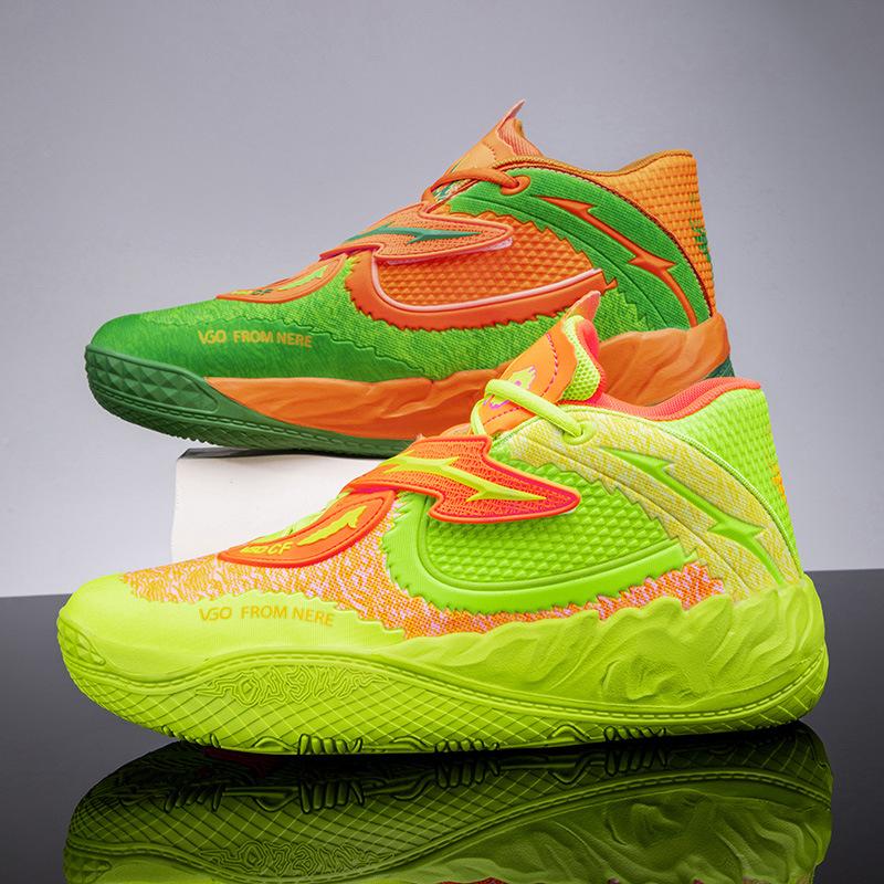 

Баскетбольные кроссовки для старшеклассников, мужские, нескользящие, износостойкие, амортизирующие, цветные спортивные кроссовки, на липучках, со звуком трения 45