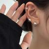 Chic Glossy C-Shaped Women's Earrings: European American Fashion Inspired Studs