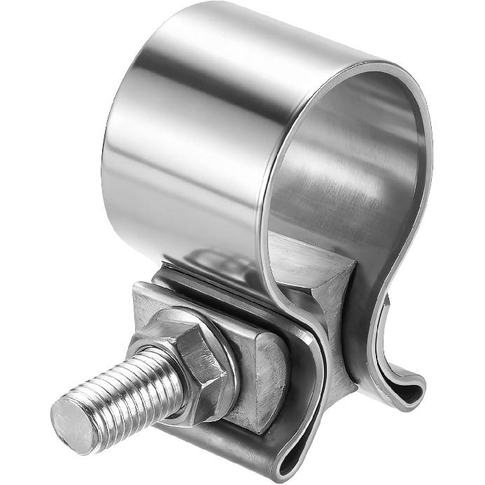 HARFINGTON 410 Stainless Steel Exhaust Clamp 2.48" Butt Joint Narrow Band Muffler Seal Exhaust Narrow Lap Butt Clamps for Pipes Muffler Converters
