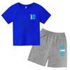 Set Estivo per Bambini Marca Messi Stampa T-shirt a Maniche Corte + Pantaloncini Set 2 Pezzi Tuta Sportiva Moda Casual Bambino Ragazzo Ragazza Abbigliamento per Fan