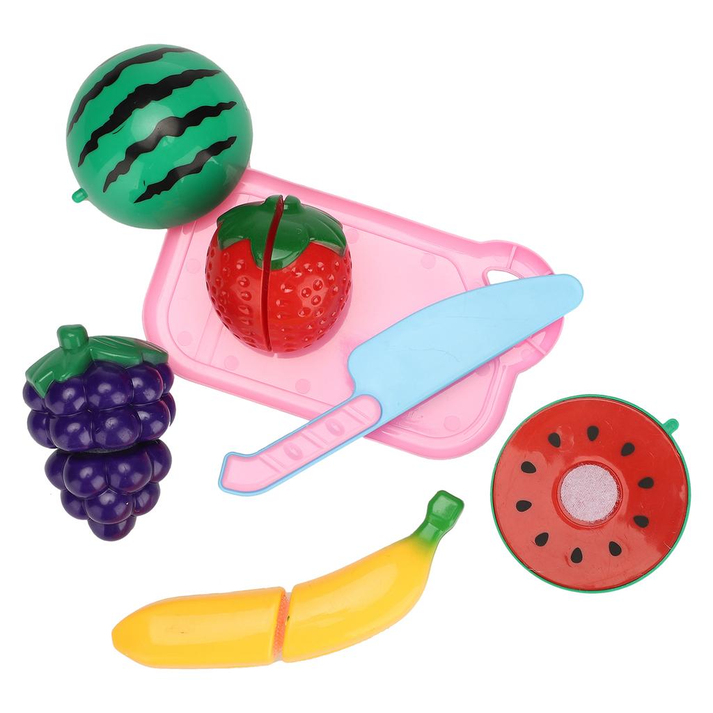 Kids Fruit Cutting Toys Plastic Kitchen Pretend Simulation Fruit Chopping Toy Set for Toddlers