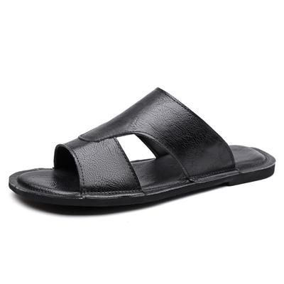 Mode Einfarbig Mode Lässige Leder Hausschuhe für Herren Sommer Neue Designerschuhe Männlich Große Größe Fahren Römische Hausschuhe Mann