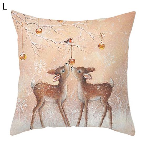 Throw Pillow Cover Xmas Theme Protective Single Side Printing Christmas Party Throw Cushion Cover Holiday Decoration Daily Use
