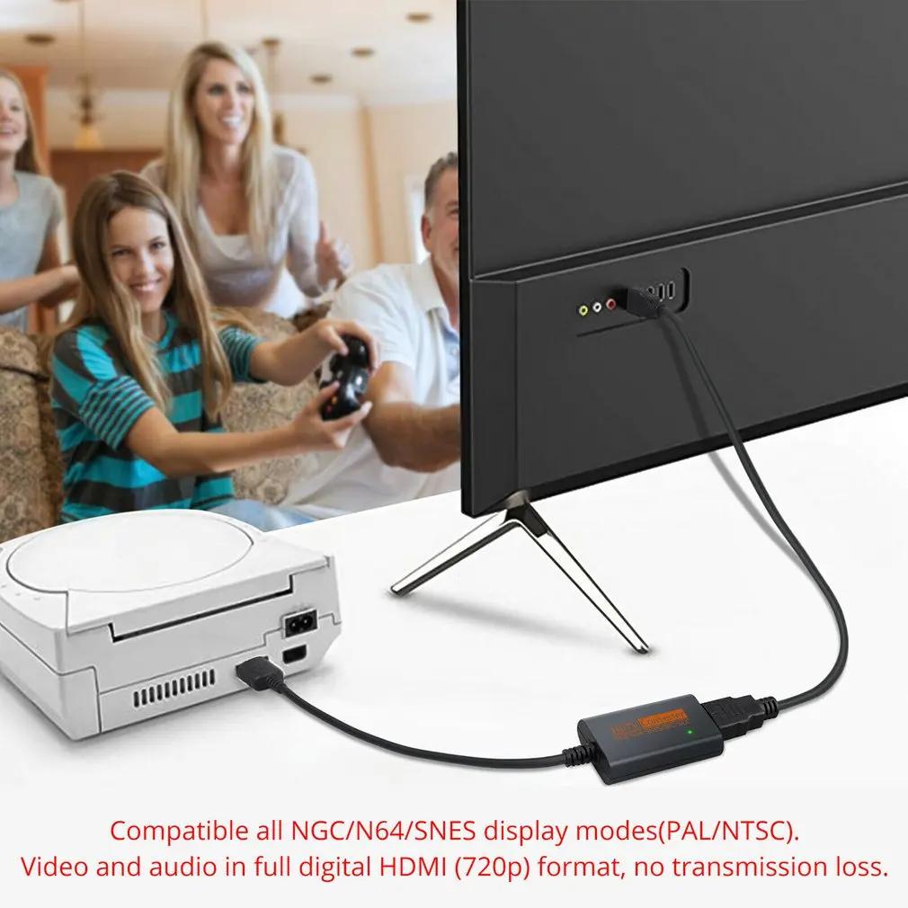 För N64 Till HDMI-kompatibel Omvandlare Adapter Full Digital 720P HDTV Gamecube SNES GC Plug Play Ingen Extern Ström Krävs