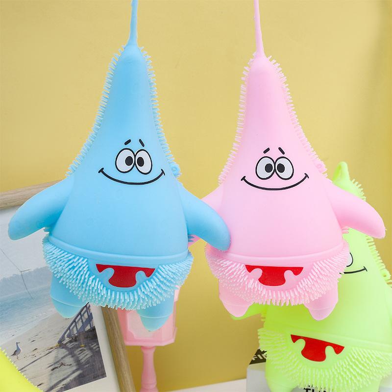 Flashing Glitter Patrick Star Fidget Toy - Sensory Stress Relief Ball for Kids & Adults