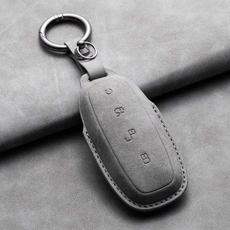 Leather Car Key Case Cover for BYD DENZA D9 2025 for Denza D9 DM-i 2025 2025 Auto Key Fob Shell Car Styling Keychain Accessory