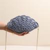Women Shell straw woven shoulder bag new female fashionable hollow fan-shaped straw vacation beach bag