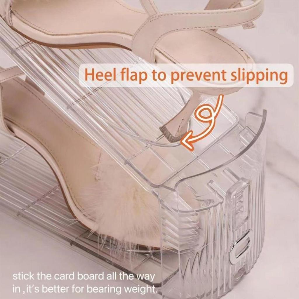 Shoe Stacker Organizer 6 Piece Shoe Risers for Closet Shelf Non-Slip Stackable Double-Layer Holder Height Adjustment Storage